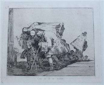 FRANCISCO JOSÉ DE GOYA Group of 7 etchings with aquatint from Los Desastres de la Guerra.